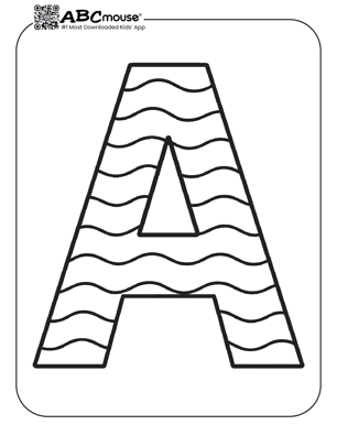 Uppercase letter A fun free coloring page for kids from ABCmouse.com. 