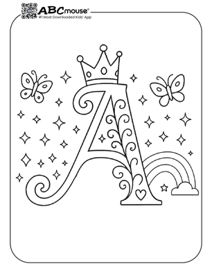 Fancy letter A fun free coloring page for kids from ABCmouse.com. 