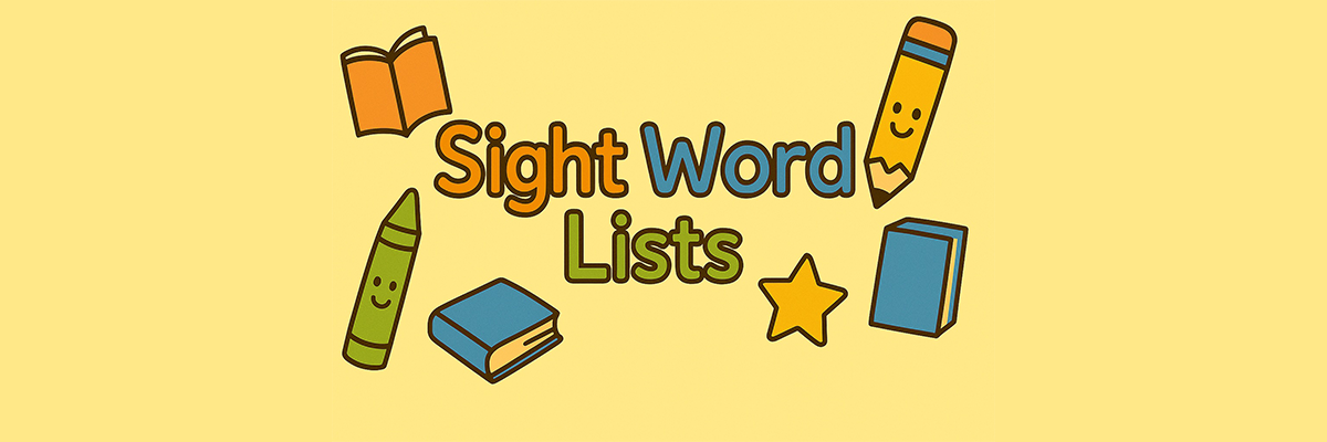 Free printable sight word lists for kids from pre-k through second grade.