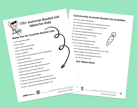 Summer bucket list printable for kids. 