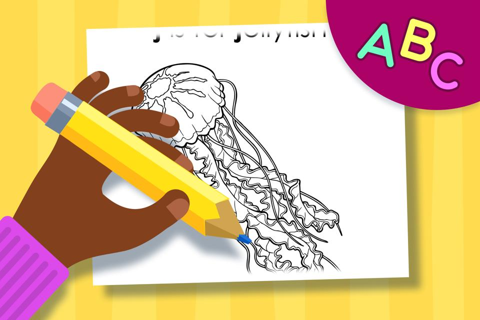 J is for Jellyfish – Online Coloring Page