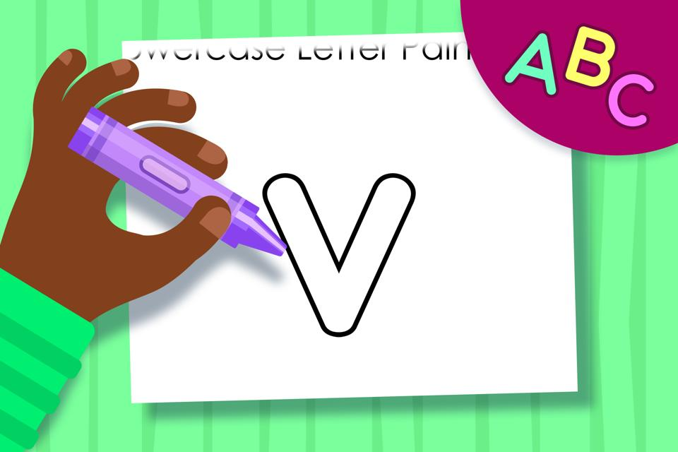 Lowercase Letter v – Online Coloring Page