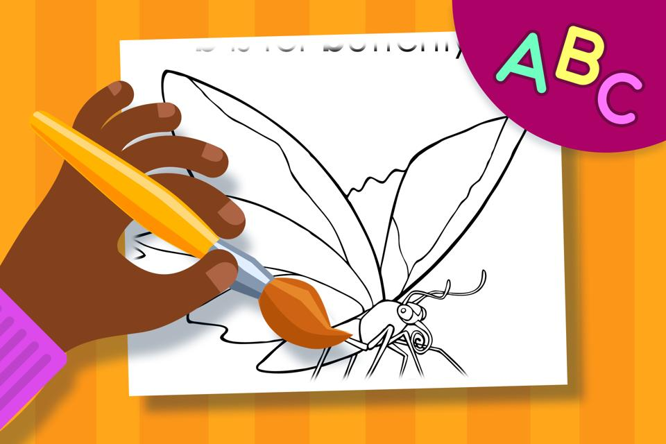B is for Butterfly – Online Coloring Page