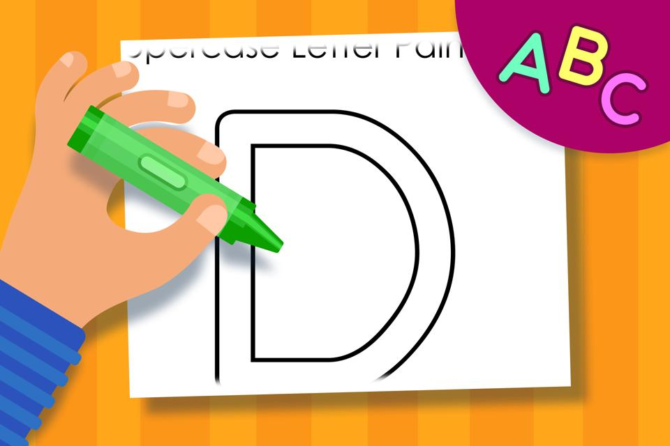 Uppercase Letter D – Online Coloring Page
