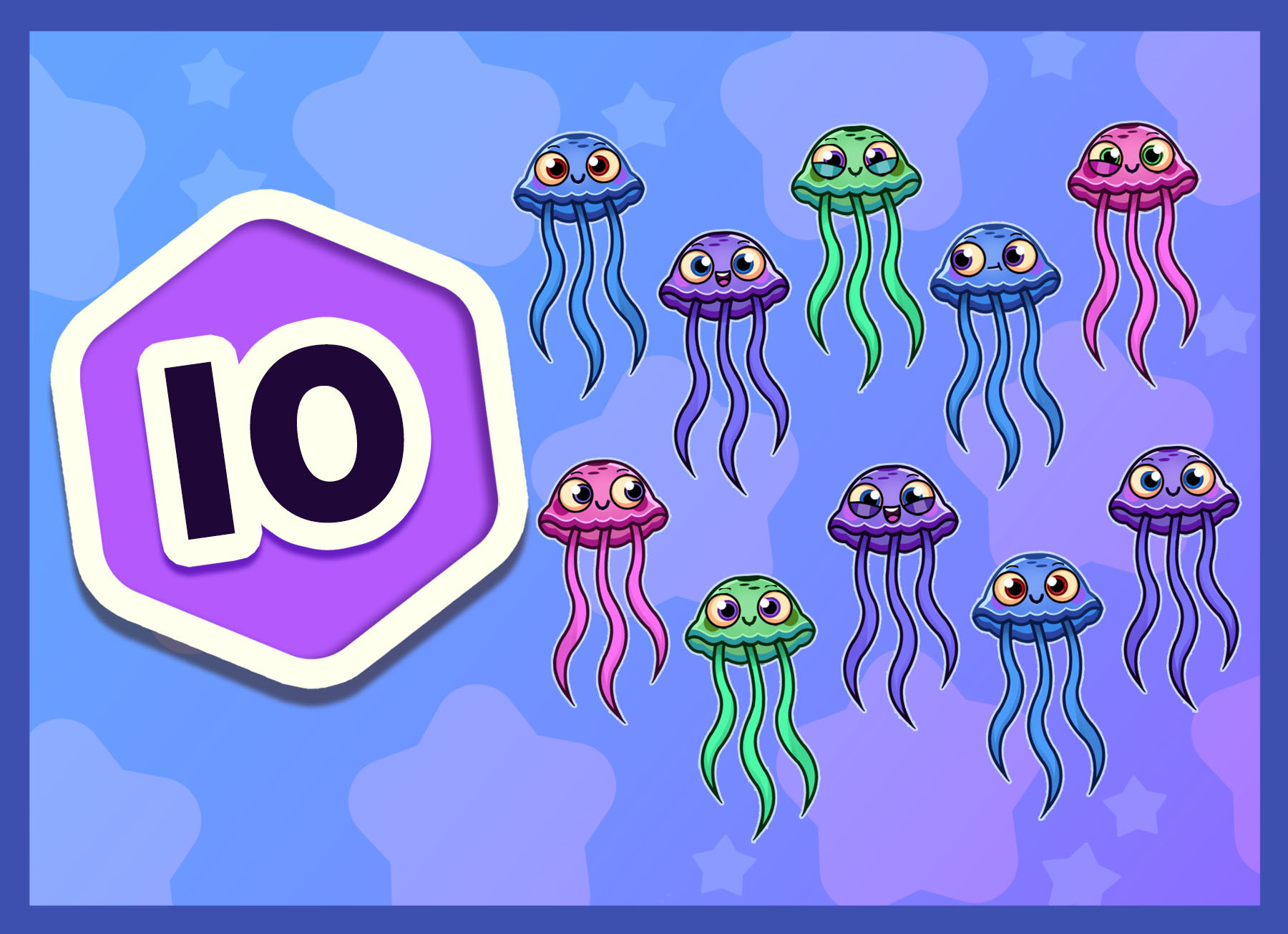 Numbers Jigsaws 10 Jelly Fish