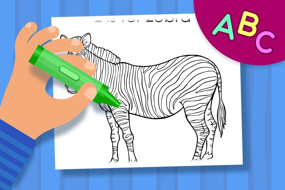 Z is for Zebra – Online Coloring Page