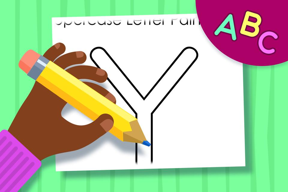 Uppercase Letter Y – Online Coloring Page
