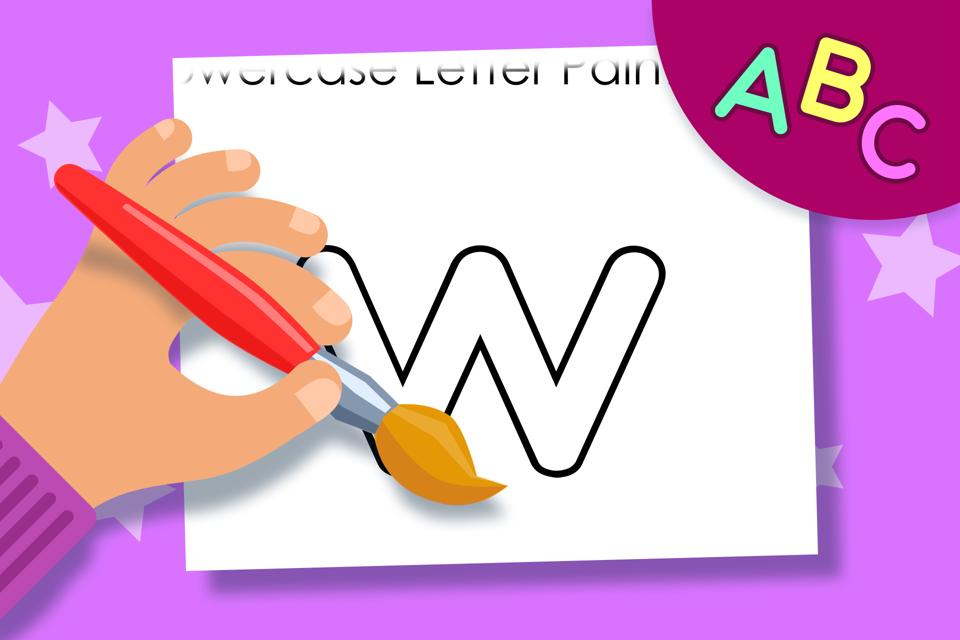 Lowercase Letter w – Online Coloring Page