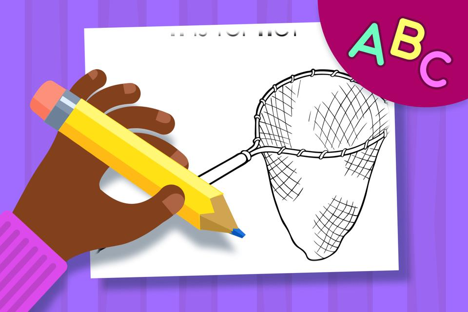 N is for Net – Online Coloring Page