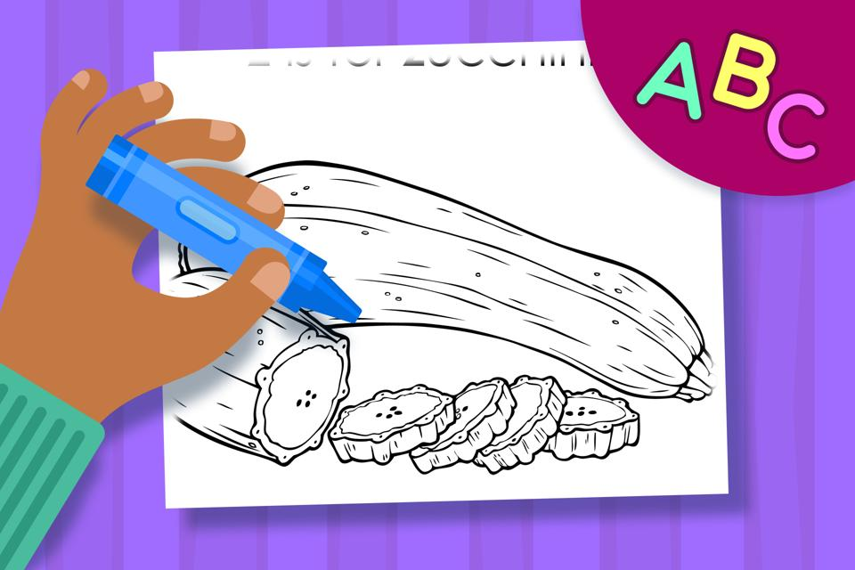 Z is for Zucchini – Online Coloring Page