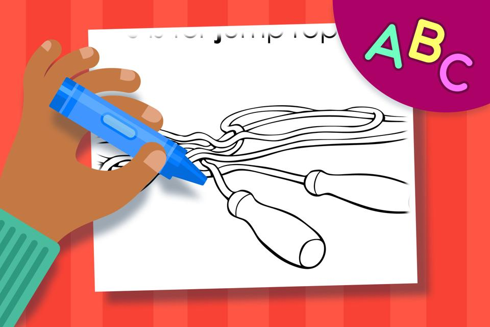J is for Jump Rope – Online Coloring Page