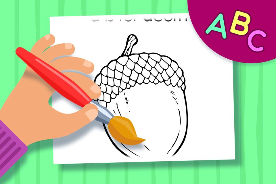 A is for Acorn – Online Coloring Page