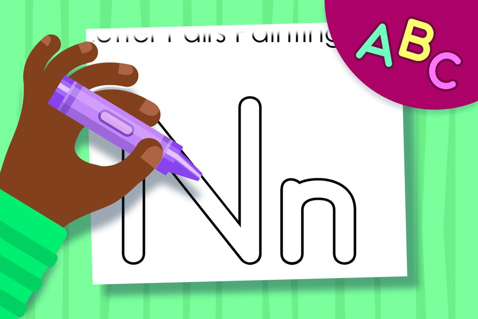 Letter Pairs Nn – Online Coloring Page