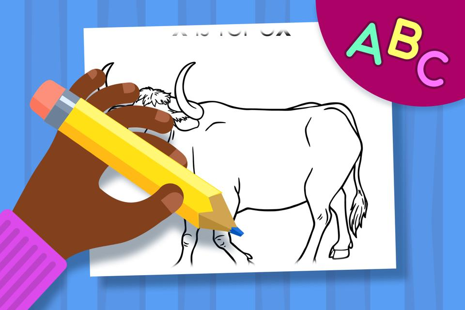 O is for Ox – Online Coloring Page