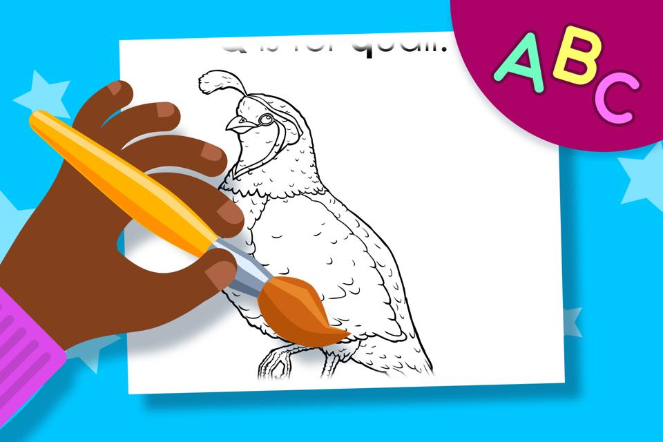 Q is for Quail – Online Coloring Page