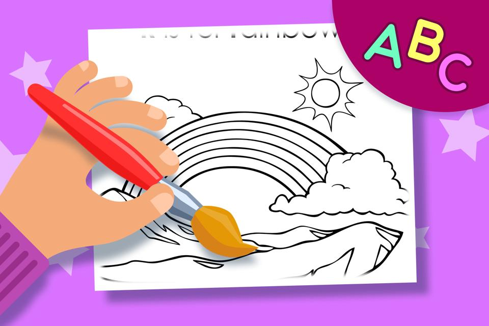 R is for Rainbow – Online Coloring Page