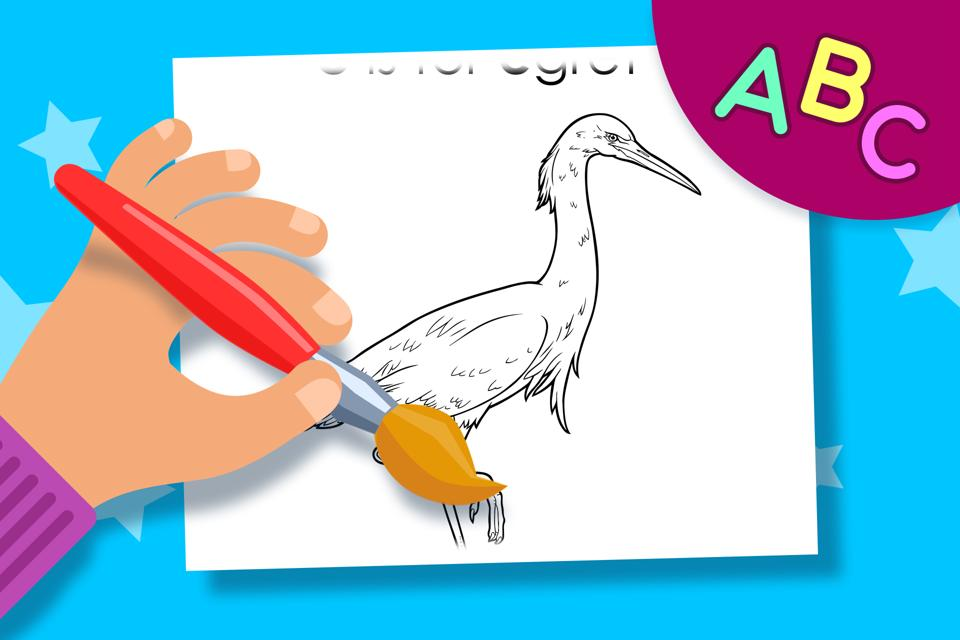 E is for Egret – Online Coloring Page