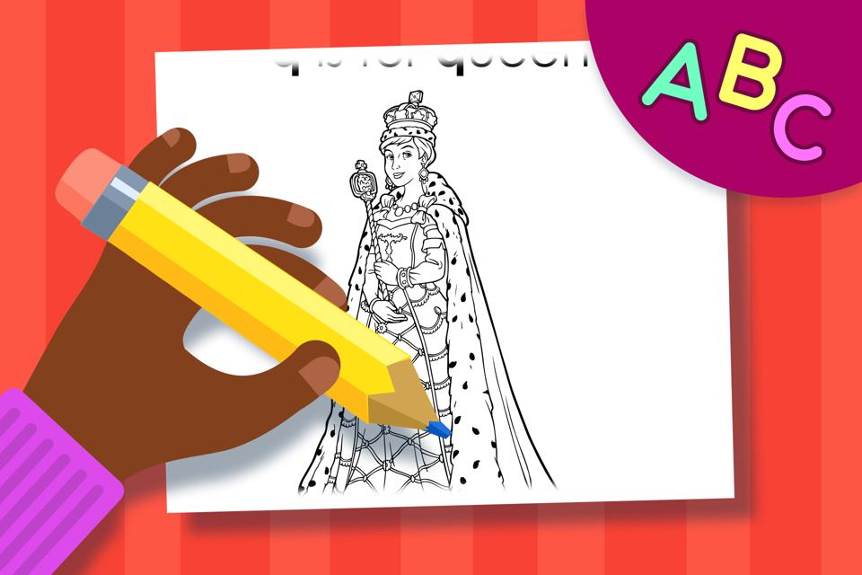 Q is for Queen – Online Coloring Page