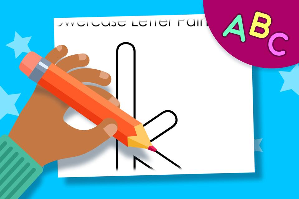 Lowercase Letter K – Online Coloring Page