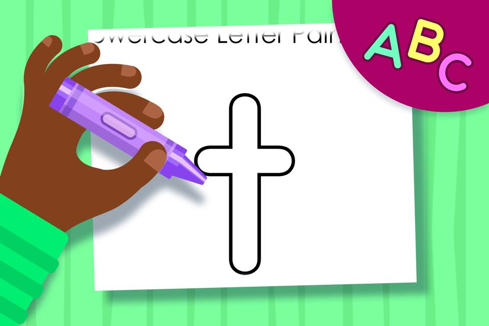 Lowercase Letter t – Online Coloring Page