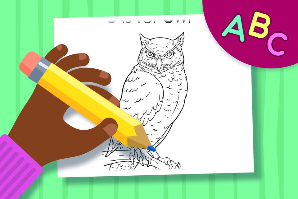 O is for Owl – Online Coloring Page