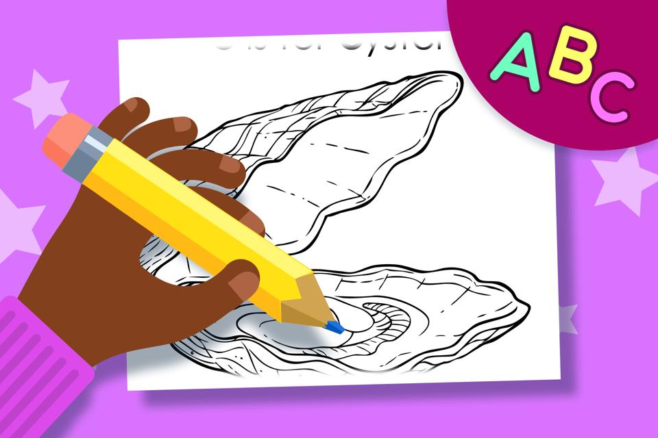 O is for Oyster – Online Coloring Page
