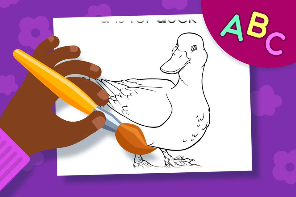 D is for Duck – Online Coloring Page