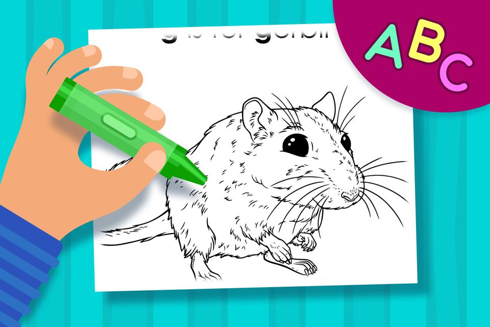 G is for Gerbil – Online Coloring Page