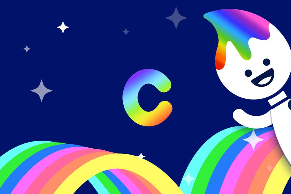 Rainbow Traceables: Letter c | ABCmouse
