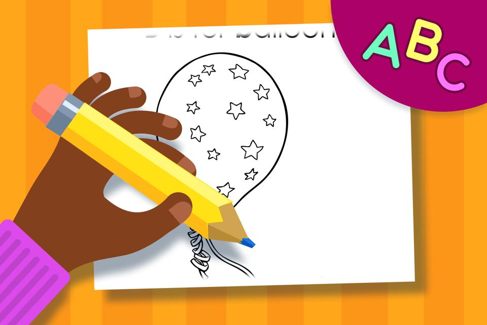B is for Balloon – Online Coloring Page