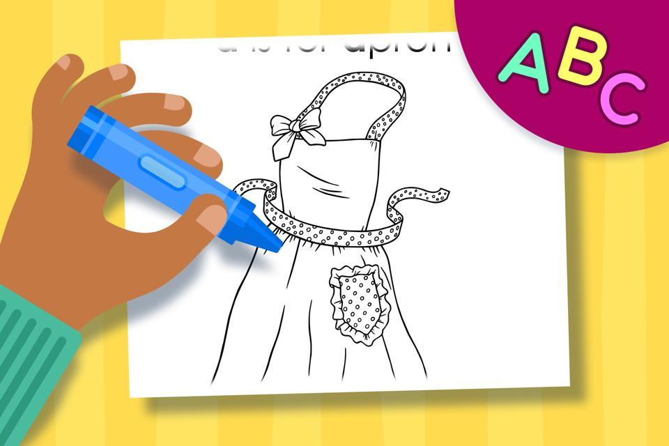 A is for Apron – Online Coloring Page