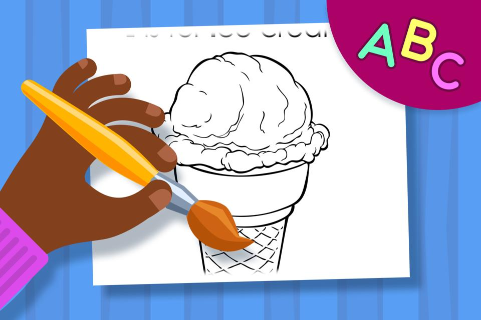 I is for Ice Cream – Online Coloring Page
