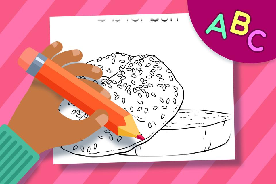 B is for Bun – Online Coloring Page
