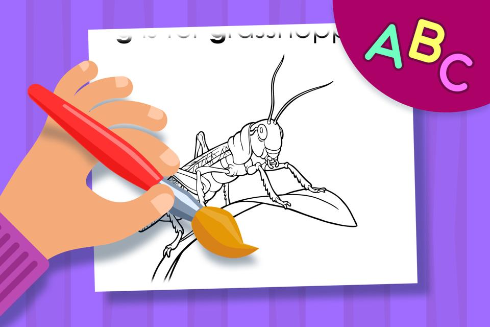 G is for Grasshopper – Online Coloring Page