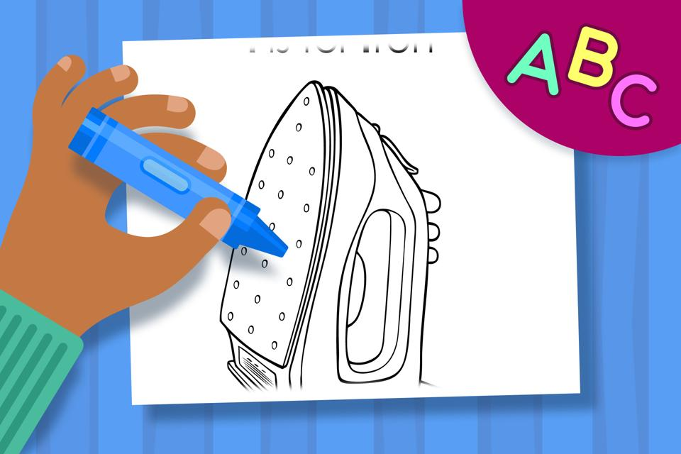 I is for Iron – Online Coloring Page