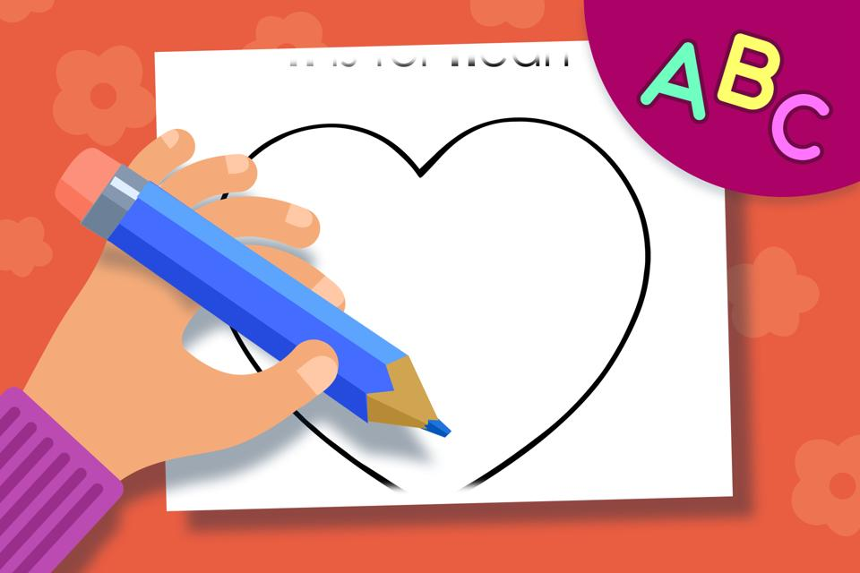 H is for Heart – Online Coloring Page