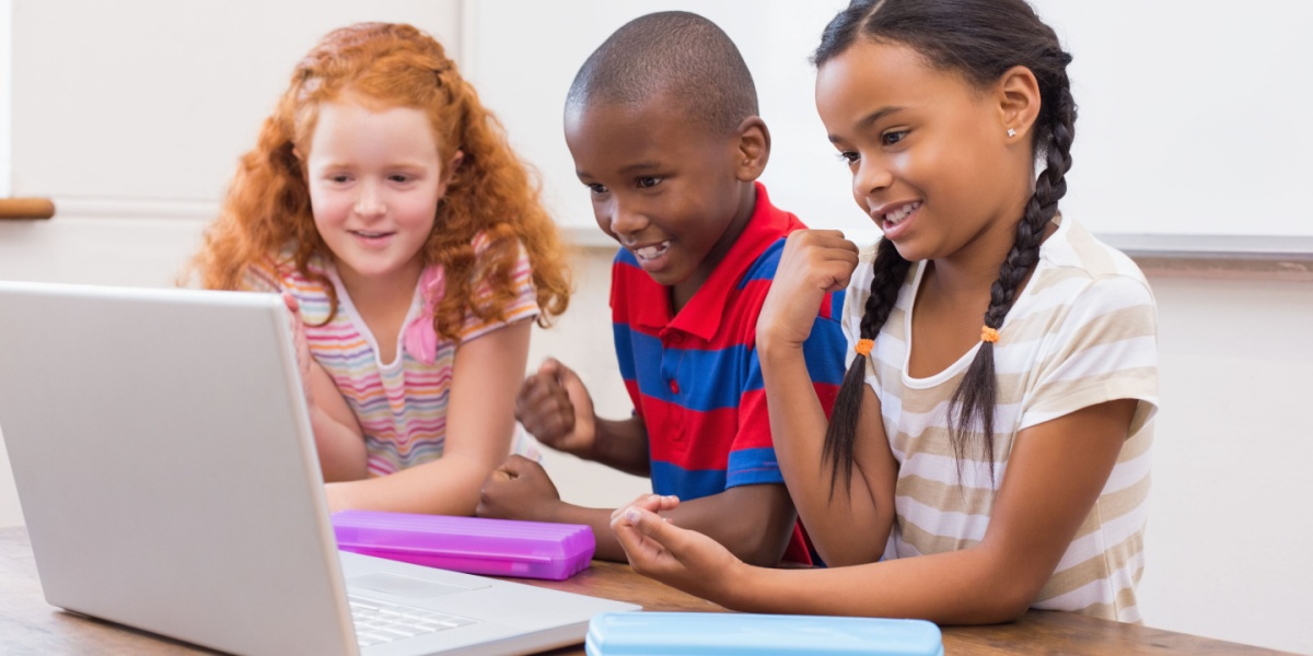 Kids having fun playing games online together to help them with Social-Emotional learning. 