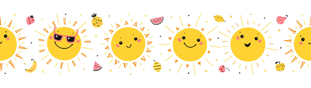 Bright sunshine border pattern. 