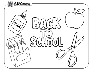 Free printable back to school coloring pages for kids from ABCmouse.com. 