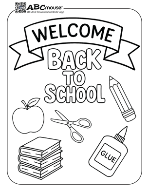 Free printable back to school coloring pages for kids from ABCmouse.com. 