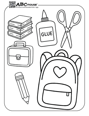Free printable back to school coloring pages for kids from ABCmouse.com. 