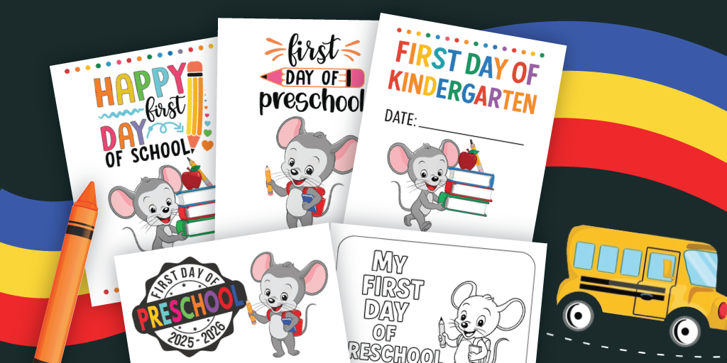 Free printable first day of school posters for kids from ABCmouse.com. 