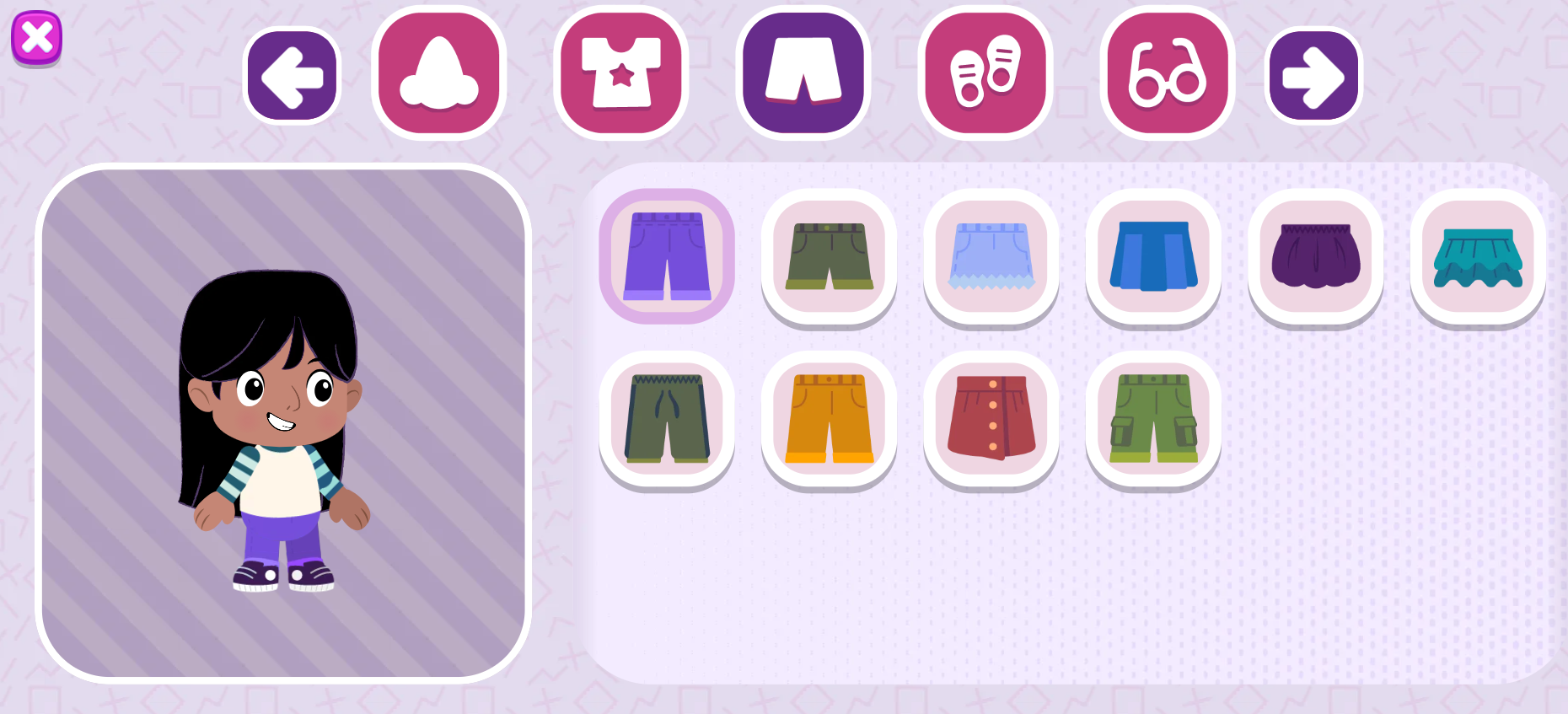 A screenshot of ABCmouse's customizable avatars.