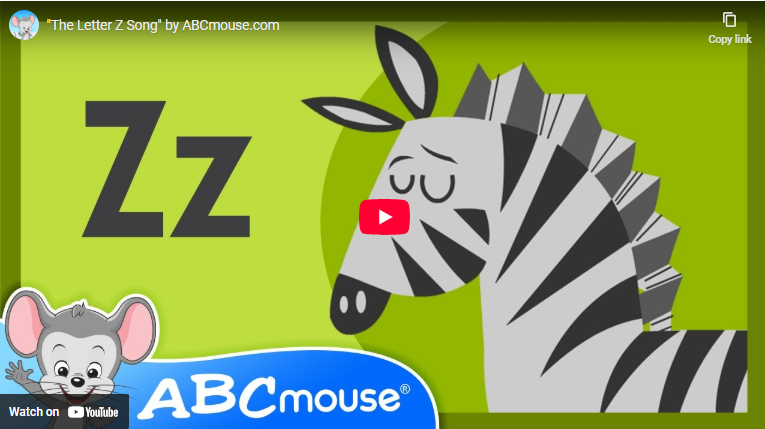 Letter Z song from ABcmouse.com. 