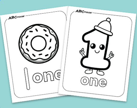 Free printable number one objects coloring pages for kids from ABCmouse.com. 