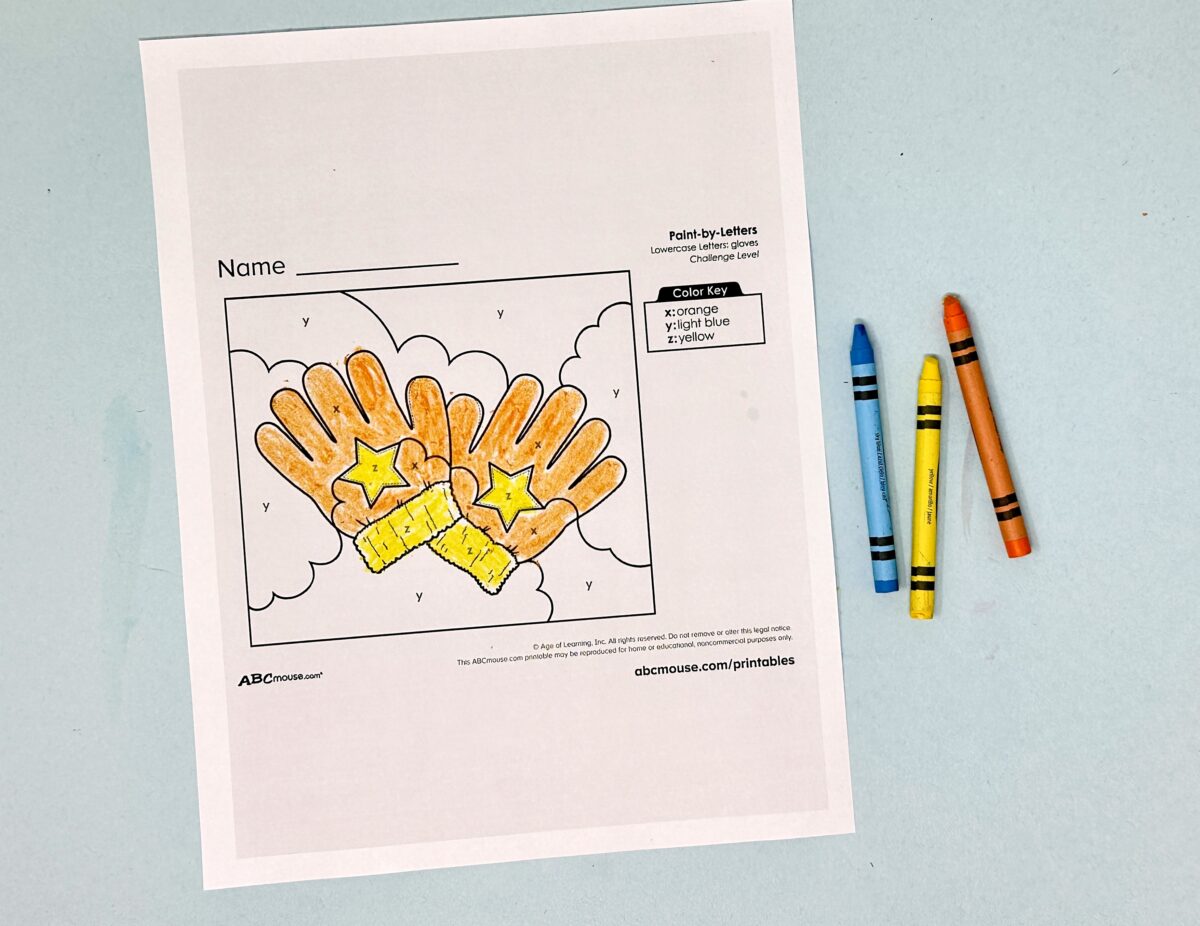 Color by number simple activity for preschoolers from ABCmouse.com. 