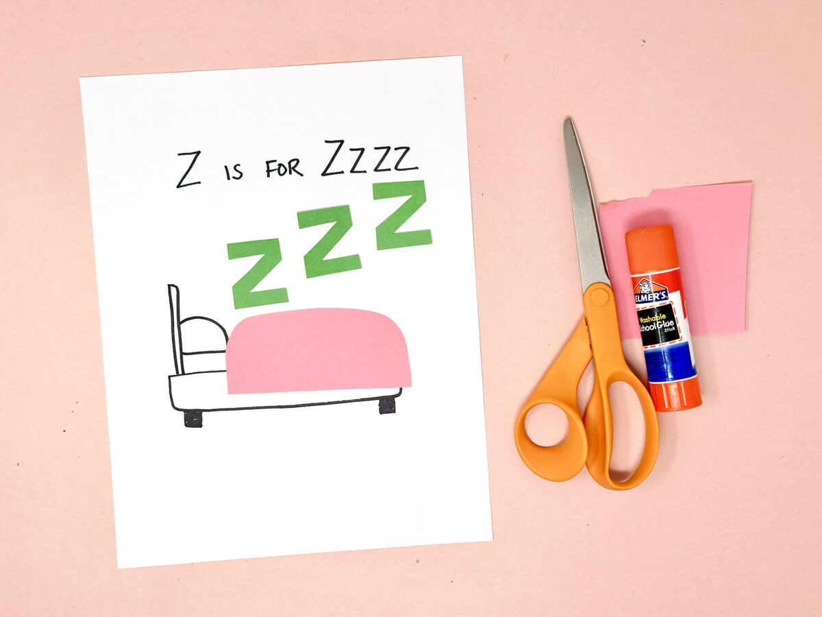 Z is for Zzz simple craft for preschoolers from ABCmouse.com. 