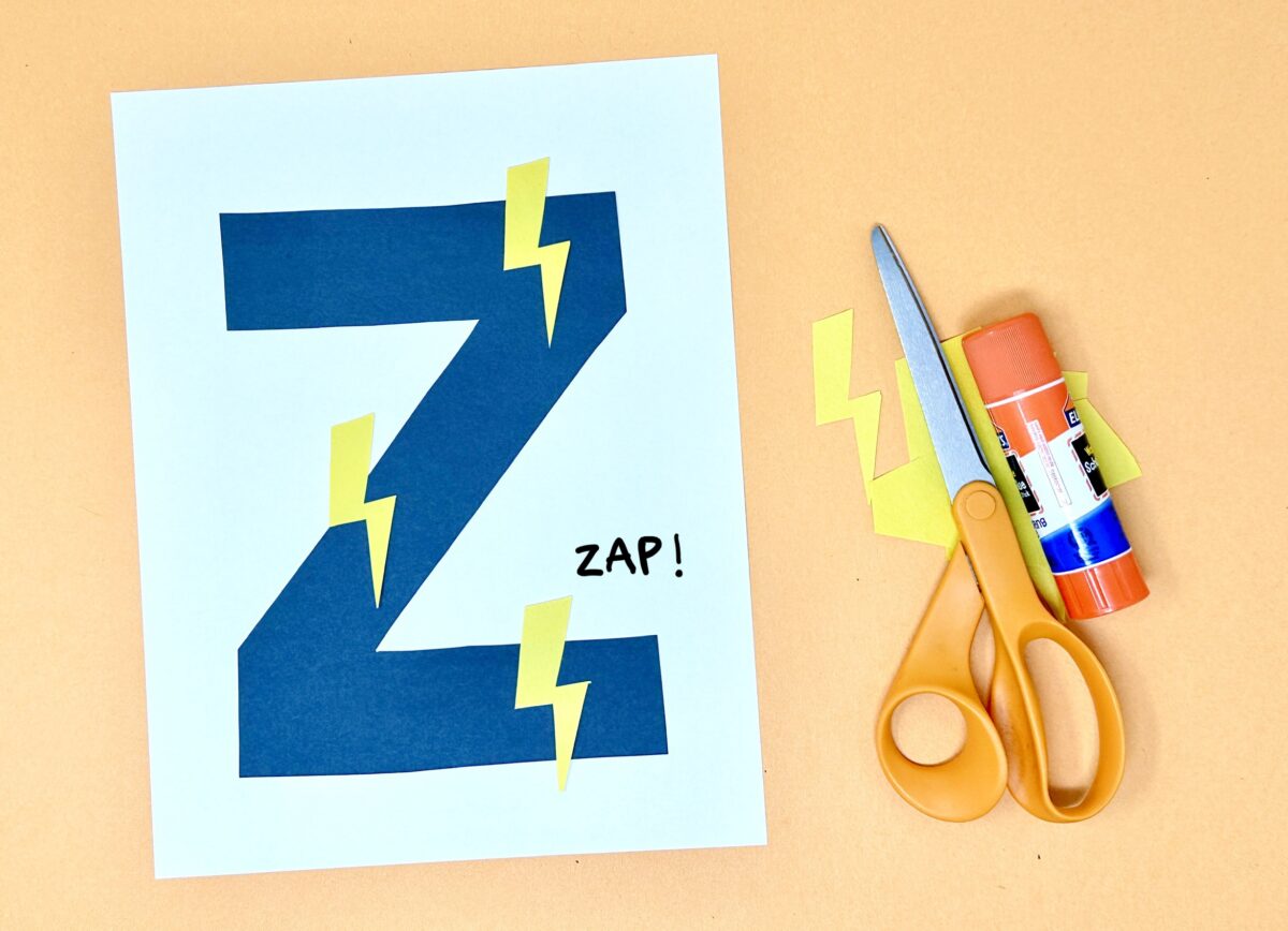 Z is for zap simple craft for preschoolers from ABCmouse.com. 