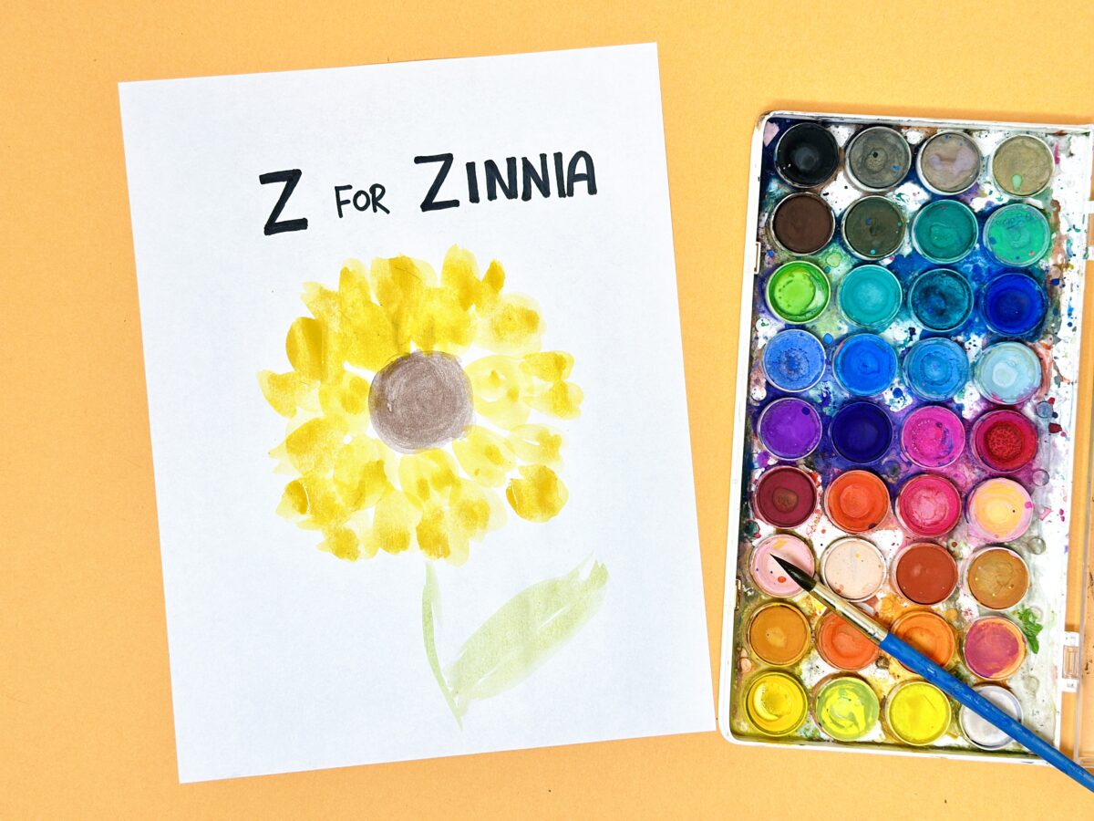 Z is for zinnia simple craft for preschoolers from ABCmouse.com. 