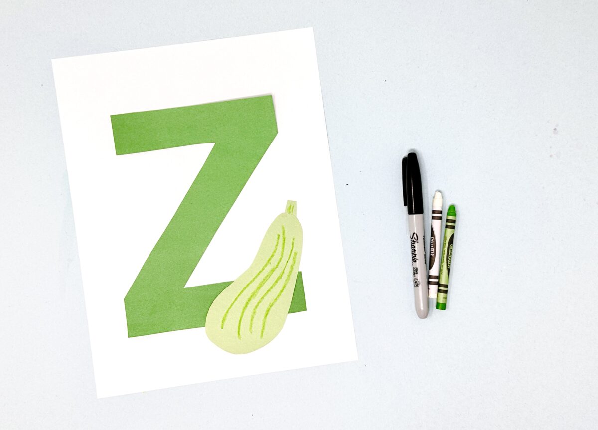 Z is for zucchini simple craft for preschoolers from ABCmouse.com. 